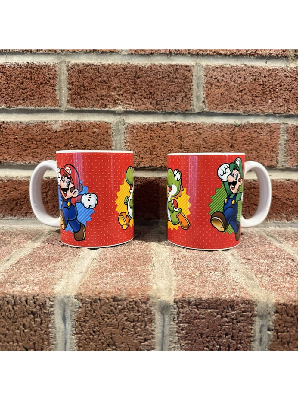 Nintendo Super Mario Bros Ceramic Mug Set Mario Luigi Yoshi Red Coffee Cups